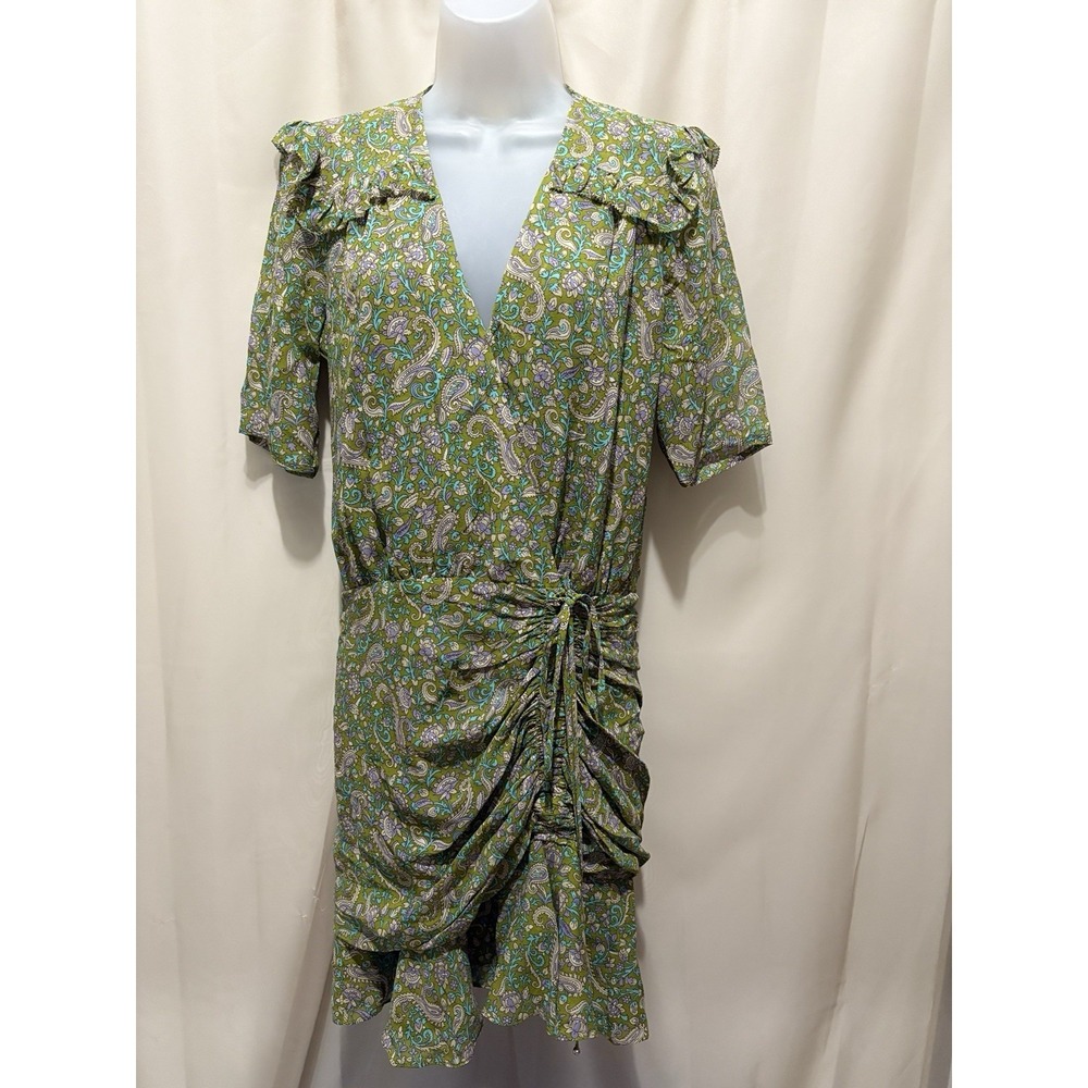 Veronica Beard Silk Dakota Ruched Paisley Floral Mini Dress. Size 6